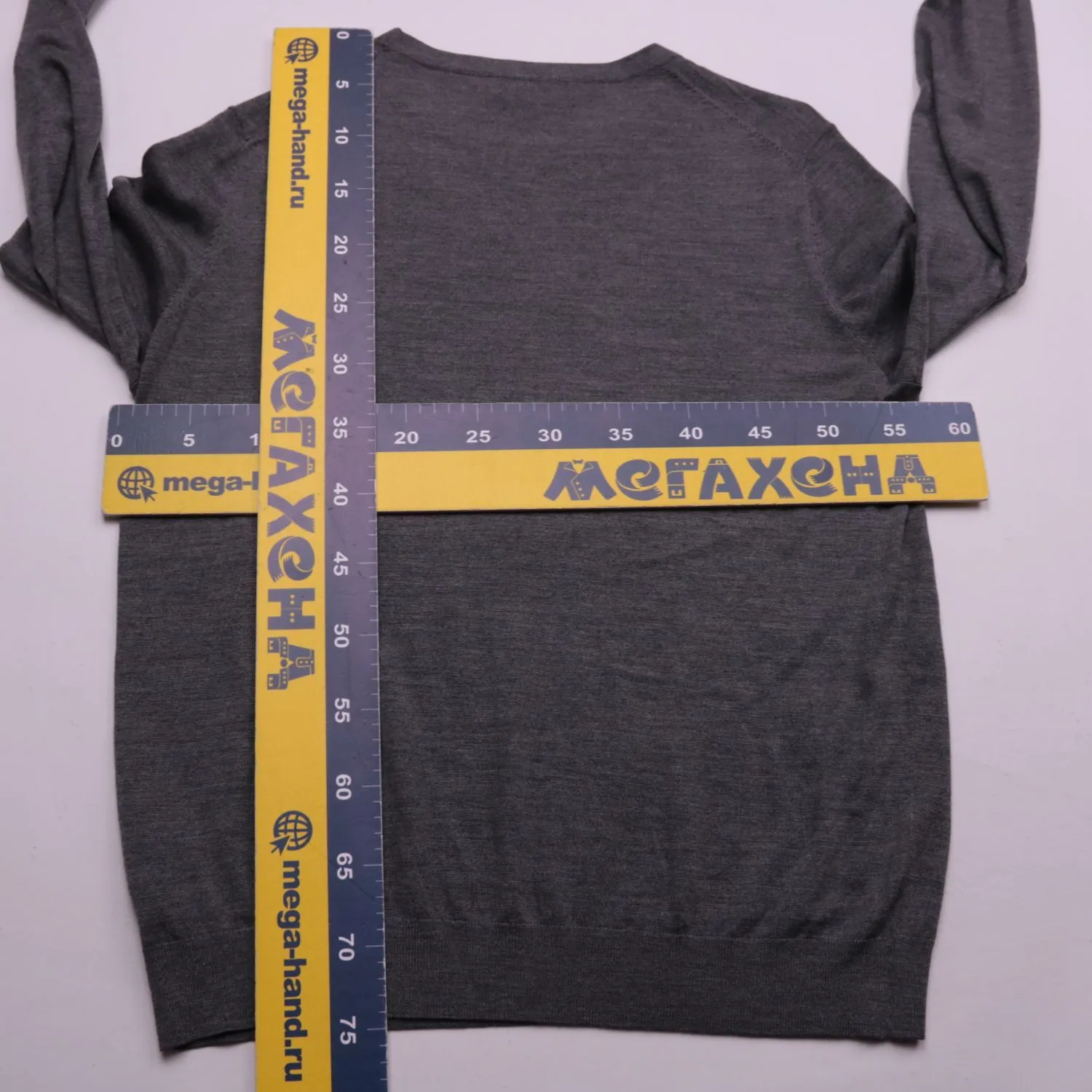 Серый джемпер H&M из шерсти мериноса, размер 54 (XL)