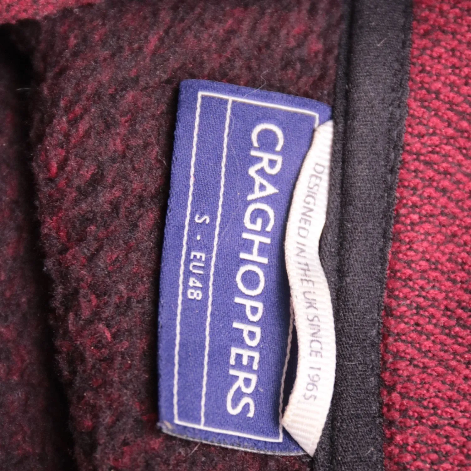 Бордовая толстовка Craghoppers с воротником-стойкой, размер 46 (S)