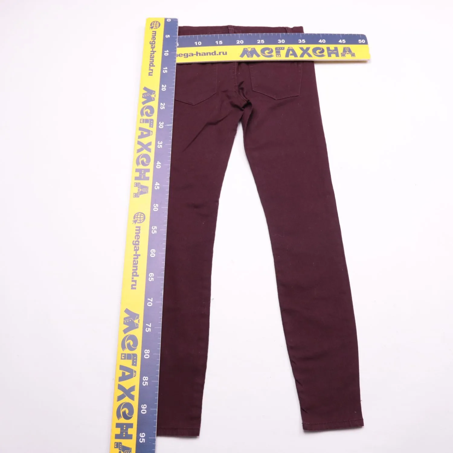 Женские узкие джинсы Denim Co. бордового цвета, размер 44 (S/M)