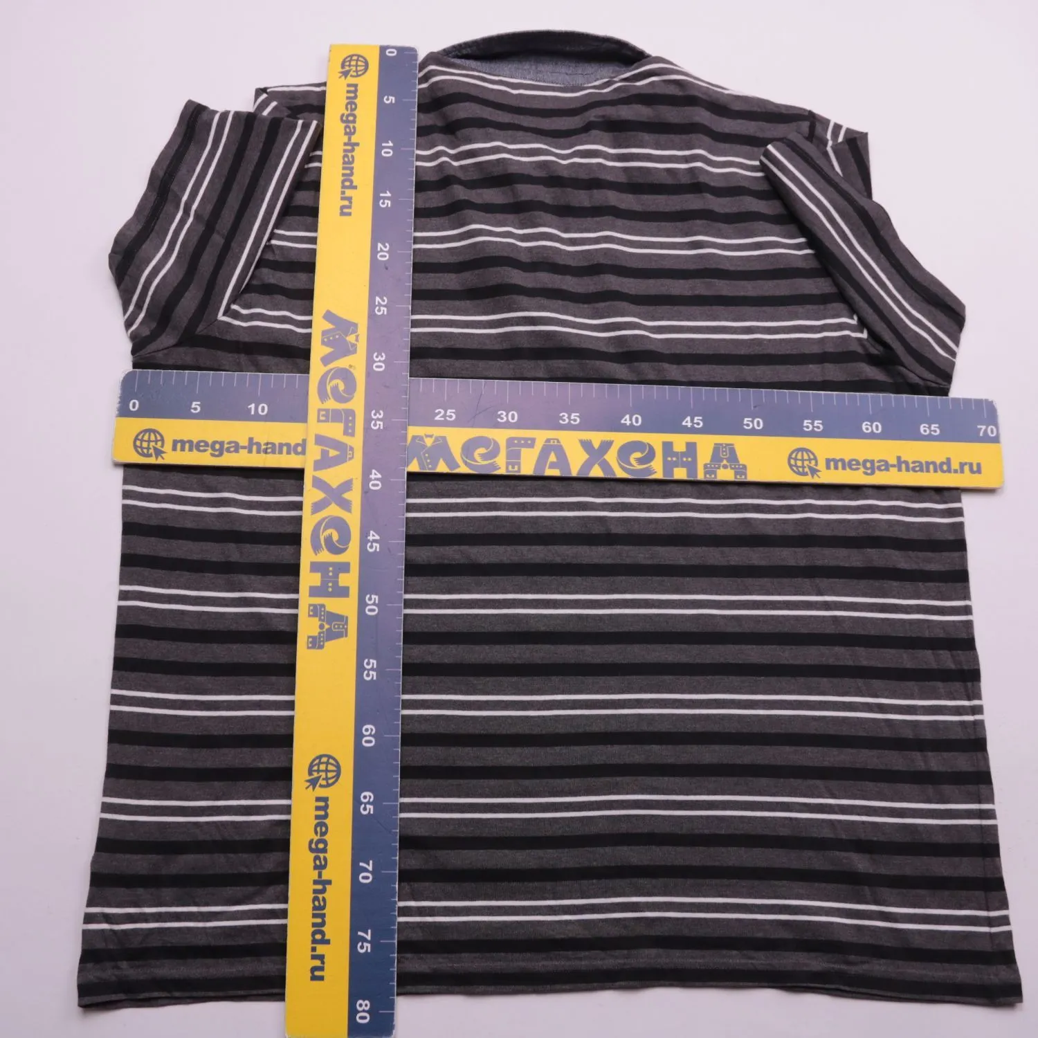 Серое поло Lee Cooper в полоску с карманом, размер 62 (4XL)