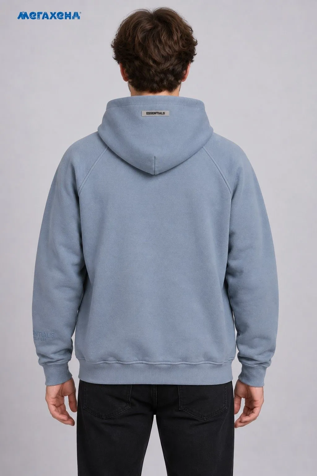 Голубое худи Essentials Fear of God с карманом, размер 50 (L)